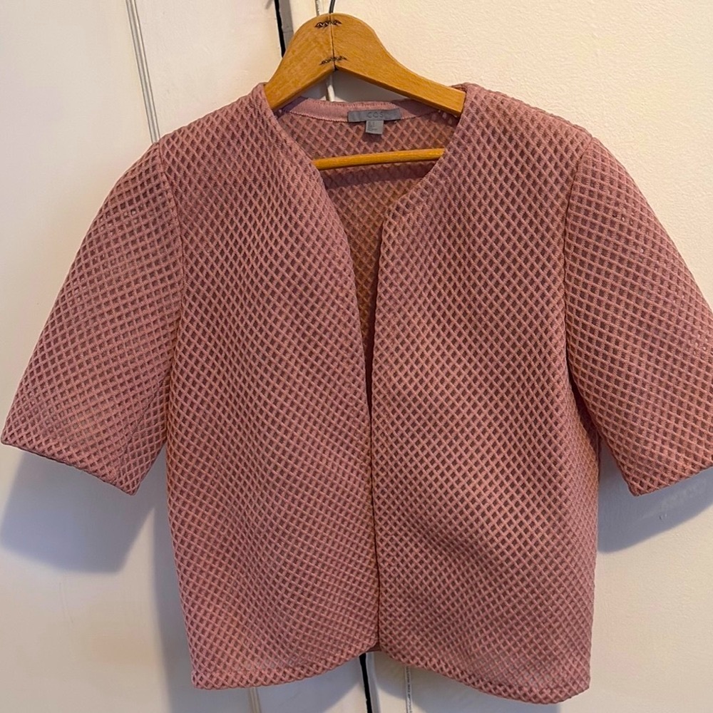 COS Textured Pink Open Jacket